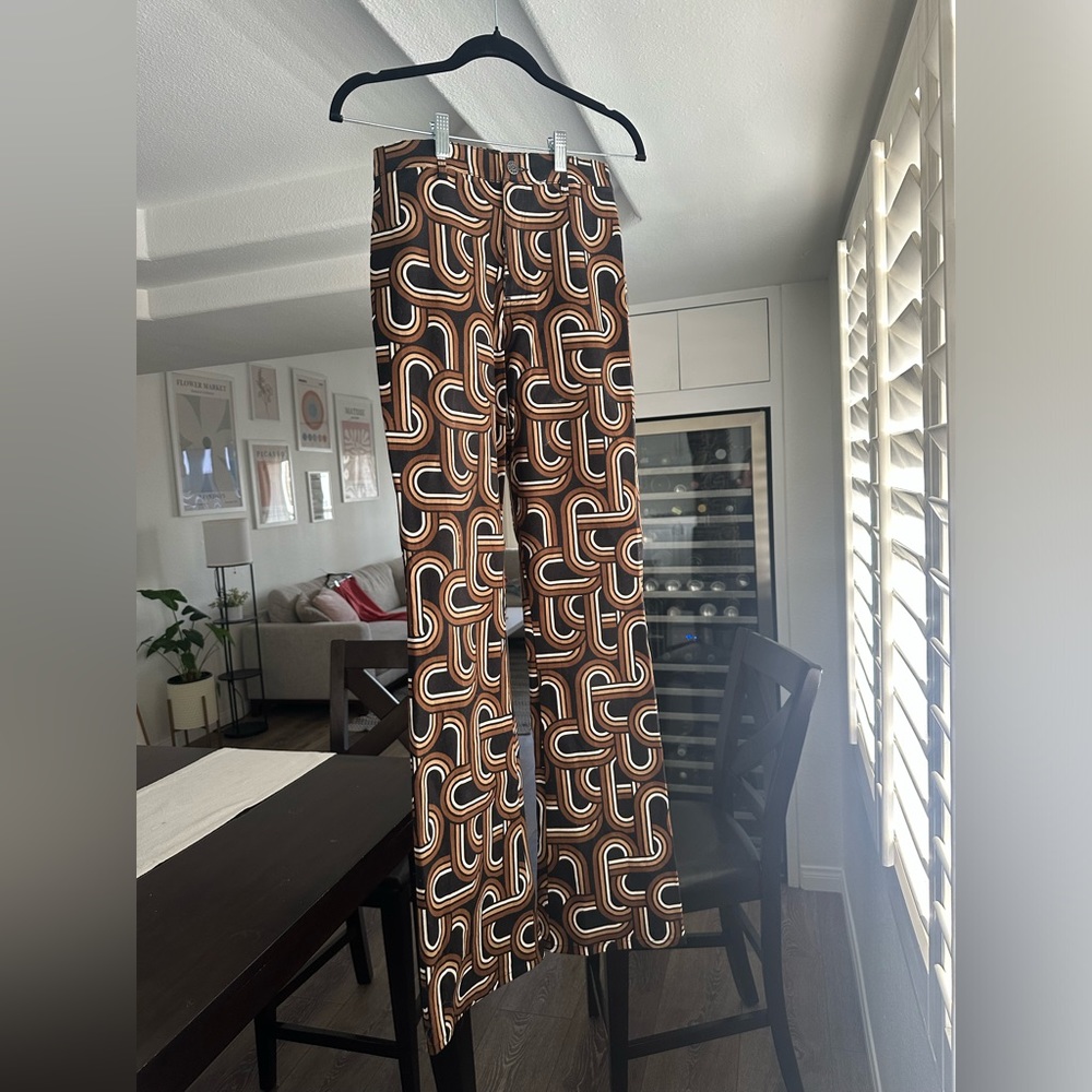 Brown And Black Patterned Pants - image 1
